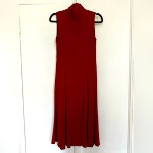 Reformation - mock neck red midi length, sleeveless dress - S